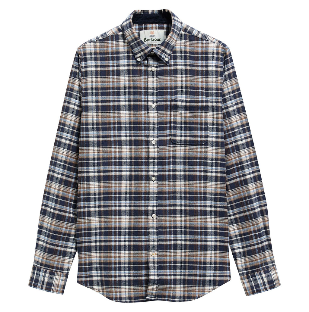 Hemden lange mouw navy Barbour