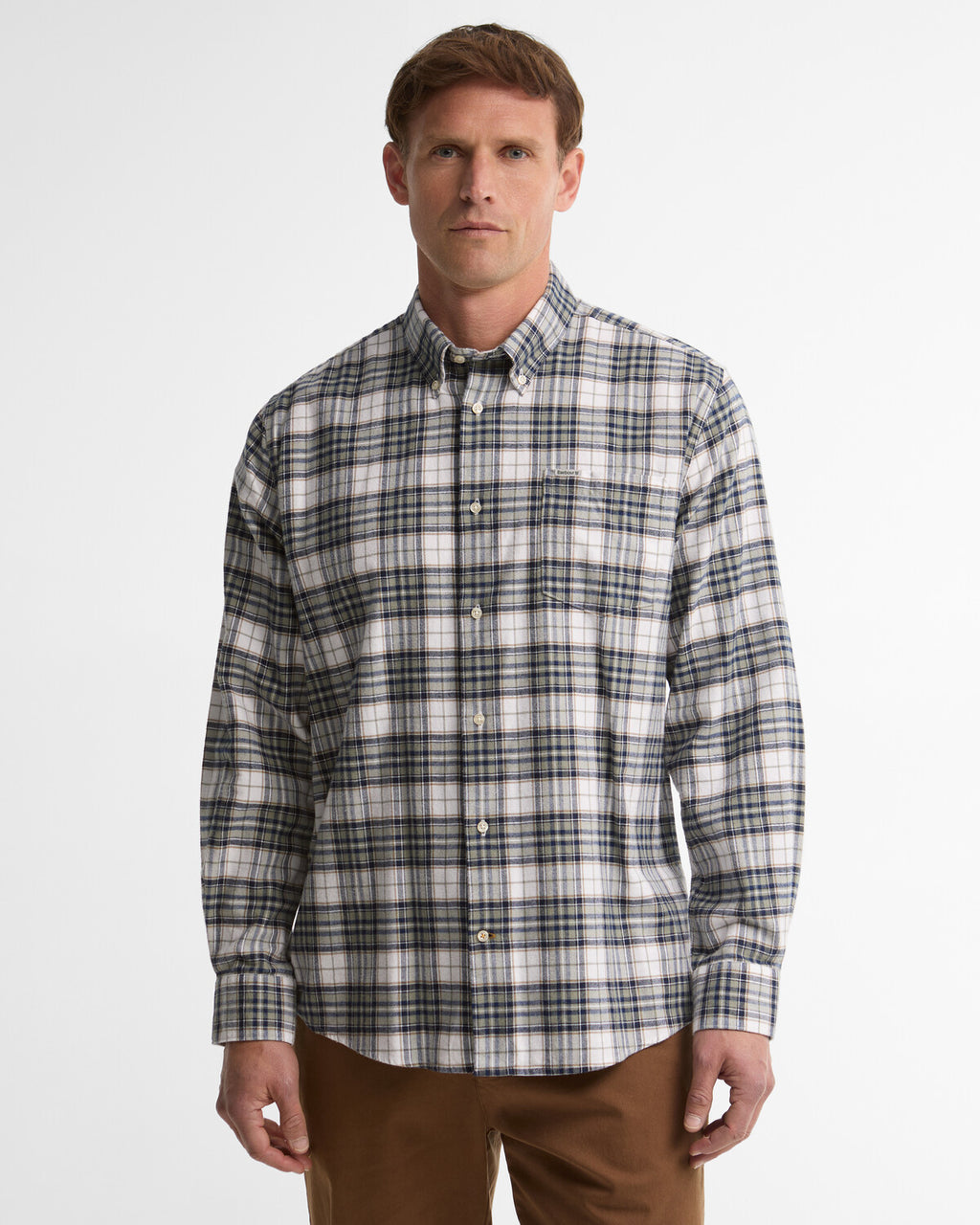 Hemden lange mouw navy Barbour