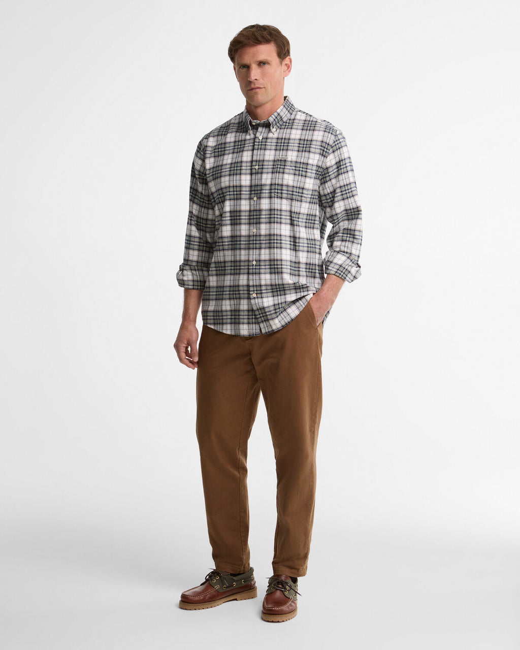 Hemden lange mouw navy Barbour