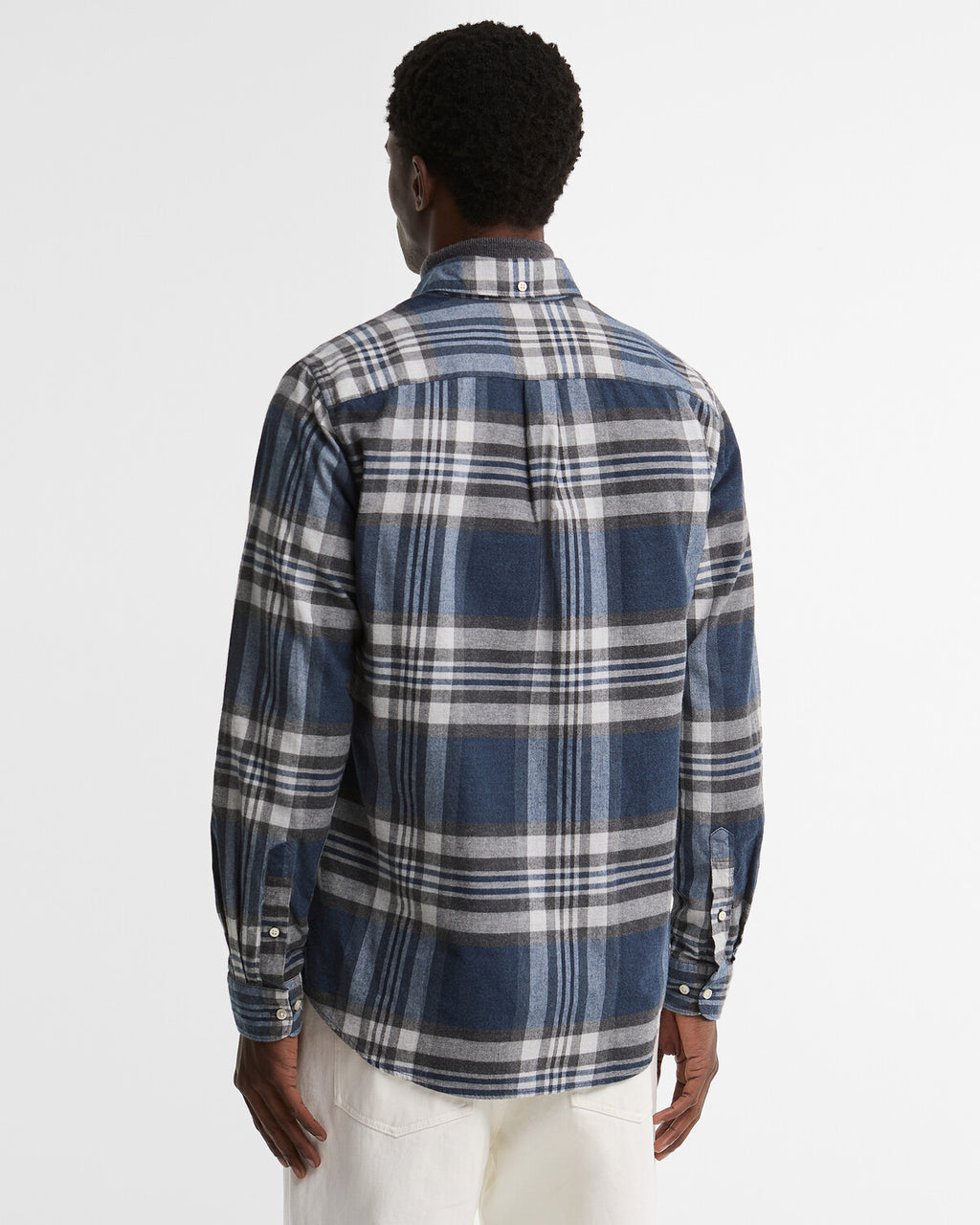 Hemden lange mouw blauw Barbour