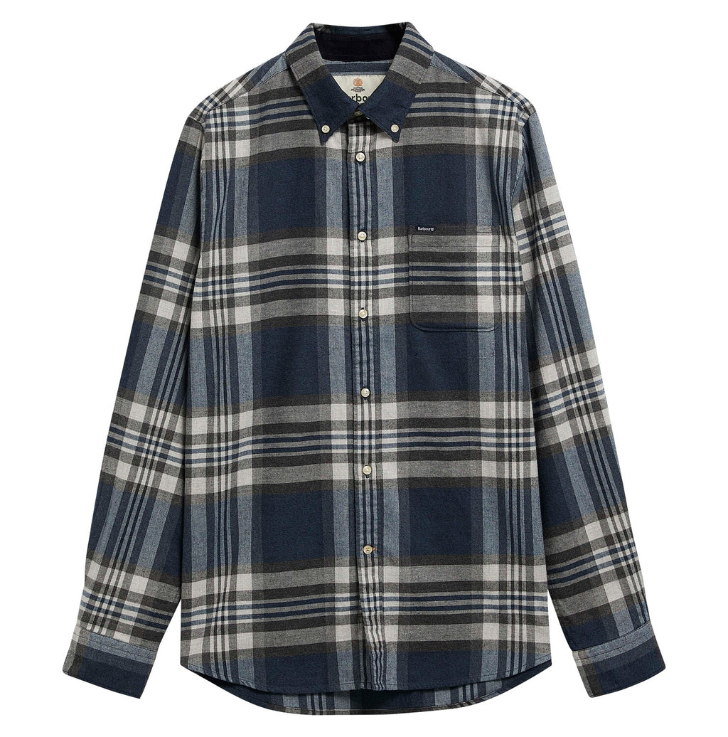 Hemden lange mouw blauw Barbour