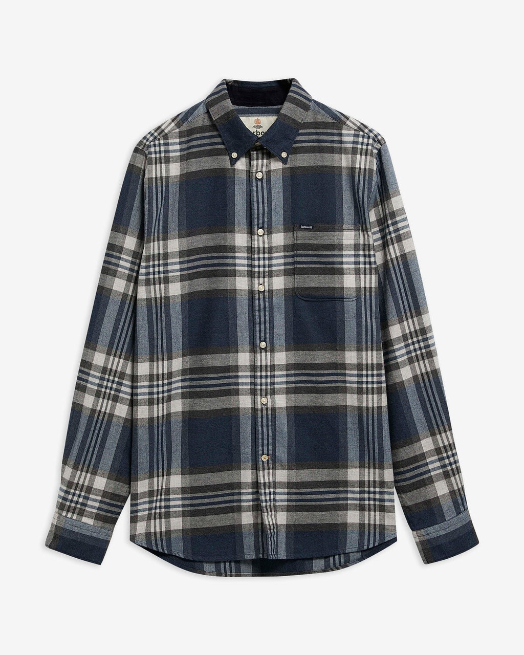 Hemden lange mouw blauw Barbour