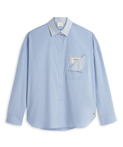 Blouses lange mouw blauw JOSH V