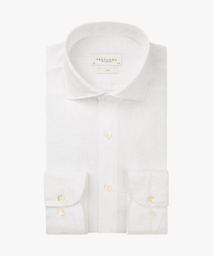 Hemden lange mouw wit Profuomo
