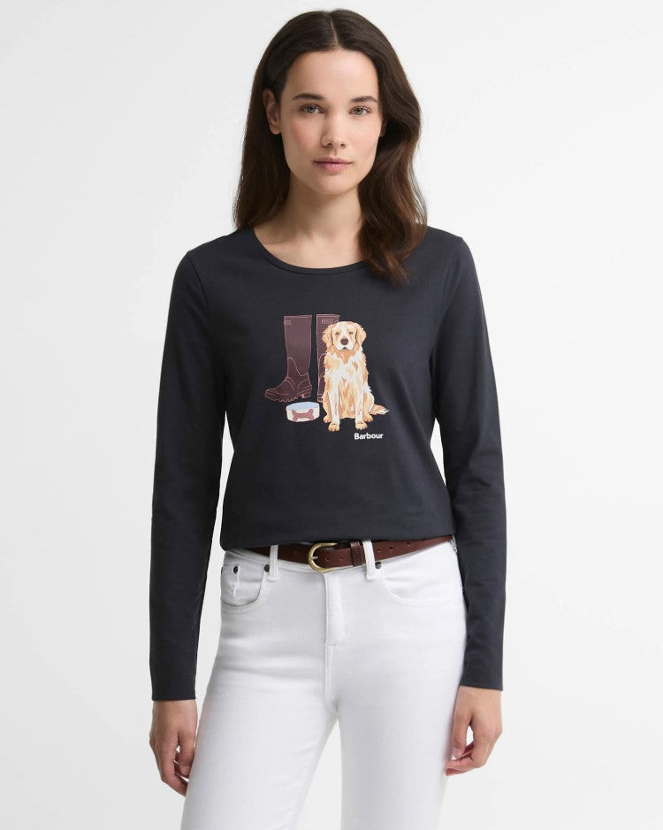T-shirts lange mouw navy Barbour