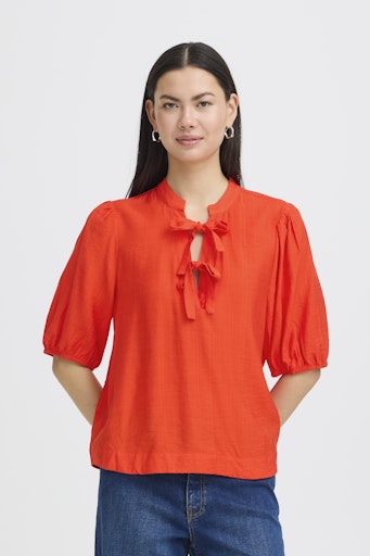 Blouses korte mouw rood ICHI
