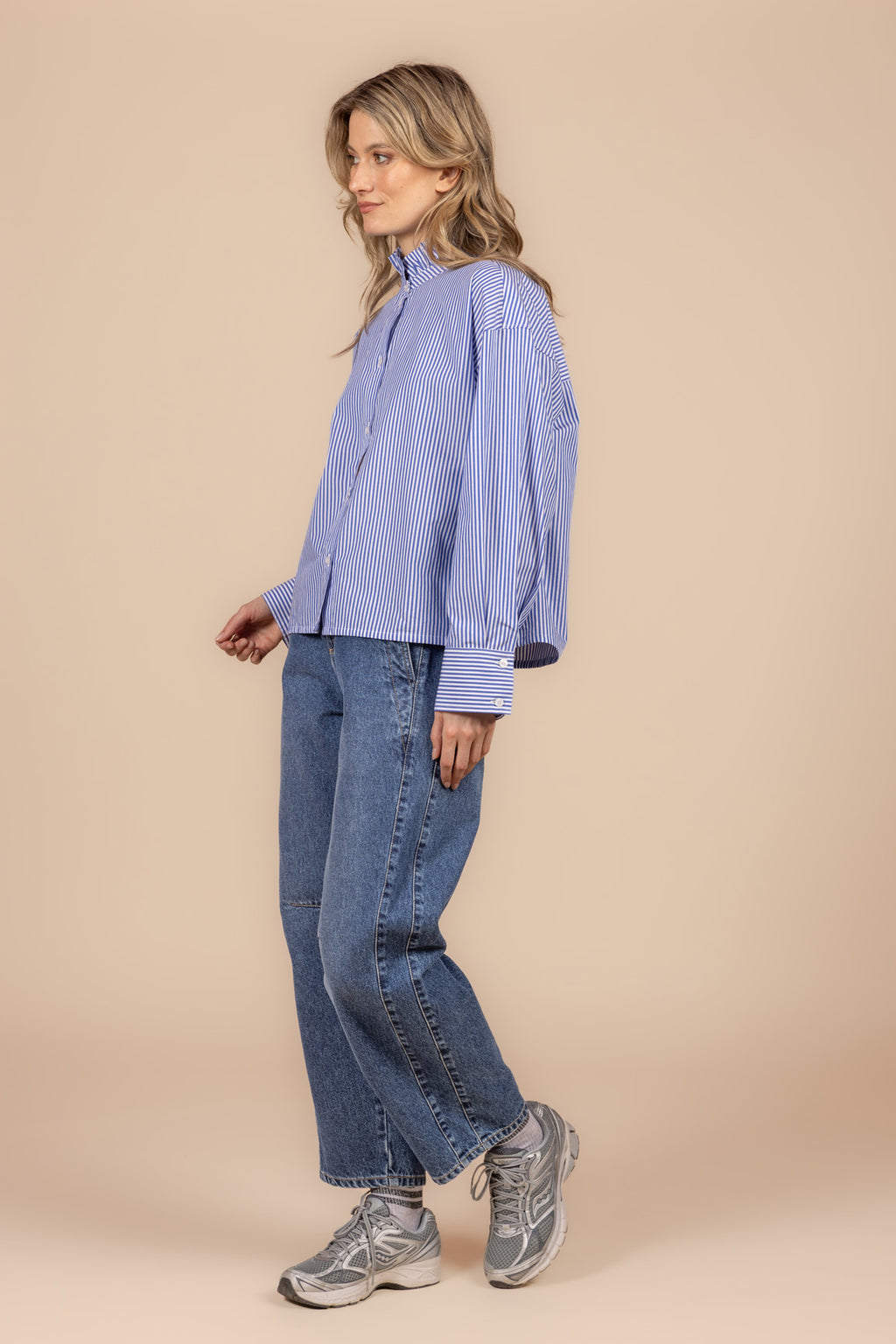 Blouses lange mouw blauw Four Roses