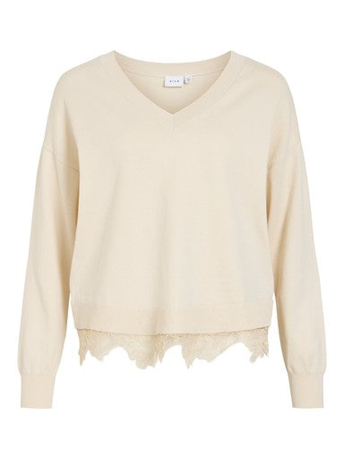 Polo's lange mouw beige VILA