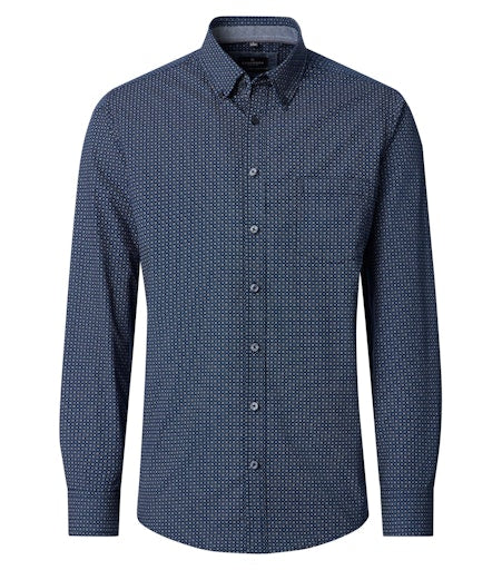 Hemden lange mouw blauw Casa Moda