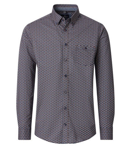 Hemden lange mouw bruin Casa Moda