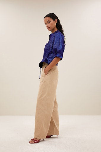Blouses korte mouw blauw by-bar