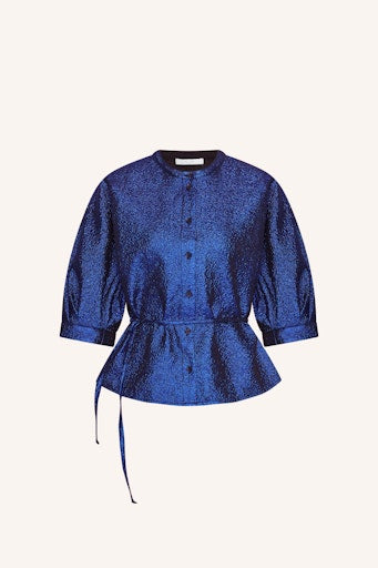 Blouses korte mouw blauw by-bar