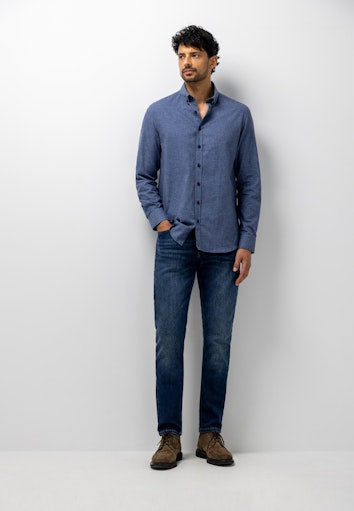 Hemden lange mouw blauw State of Art