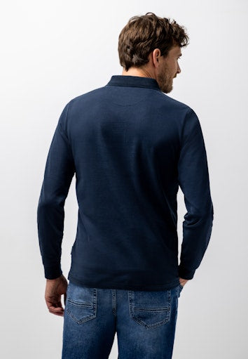 Polo's lange mouw blauw State of Art