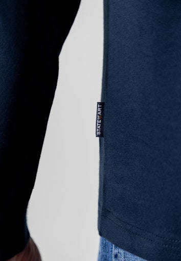 Polo's lange mouw blauw State of Art
