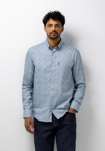 Hemden lange mouw blauw State of Art