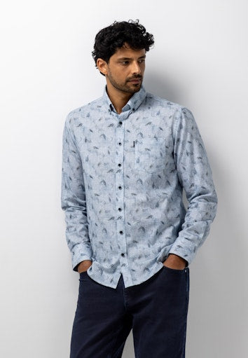 Hemden lange mouw blauw State of Art