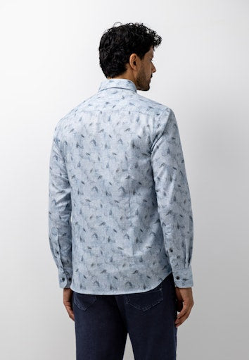 Hemden lange mouw blauw State of Art