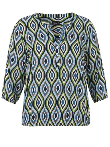 Blouses lange mouw blauw Via Appia Due
