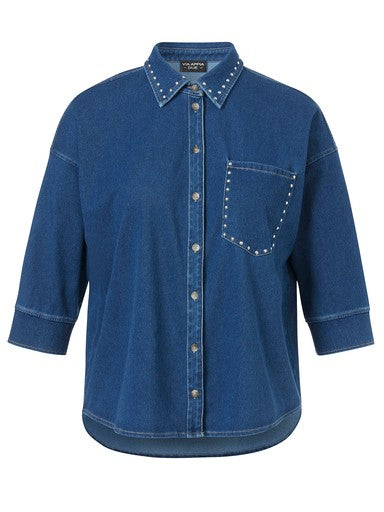 Blouses lange mouw blauw Via Appia Due