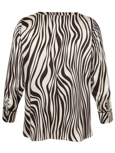 Blouses lange mouw beige Via Appia Due