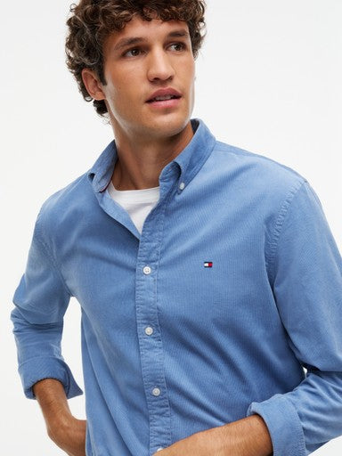 Hemden lange mouw blauw Tommy Hilfiger