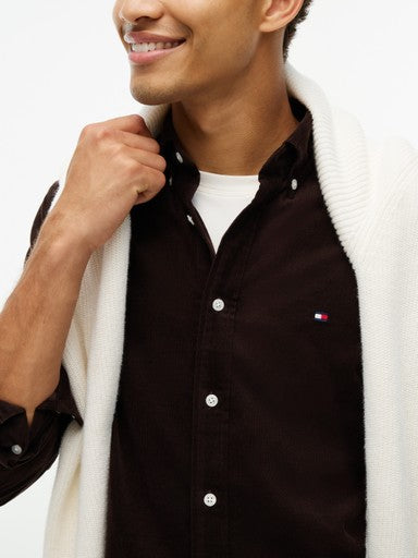 Hemden lange mouw bruin Tommy Hilfiger