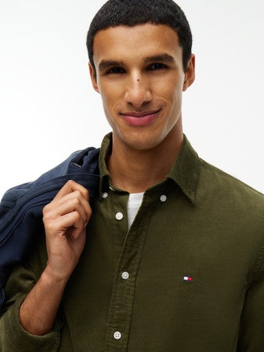 Hemden lange mouw groen Tommy Hilfiger