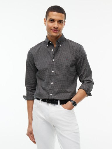 Hemden lange mouw grijs Tommy Hilfiger