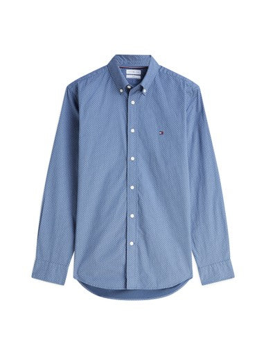 Hemden lange mouw blauw Tommy Hilfiger