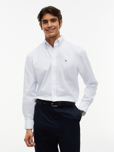 Hemden lange mouw blauw Tommy Hilfiger