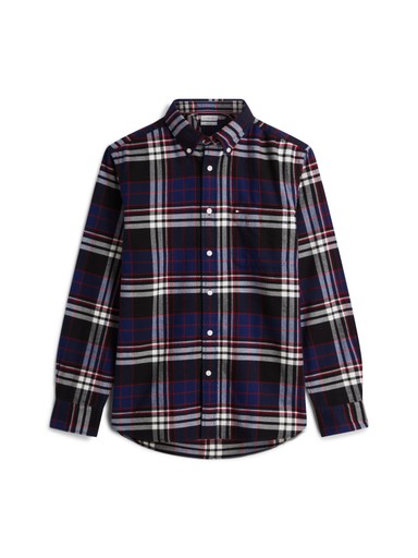 Hemden lange mouw blauw Tommy Hilfiger