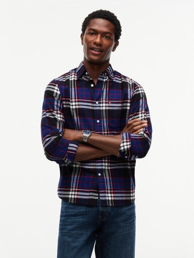 Hemden lange mouw blauw Tommy Hilfiger