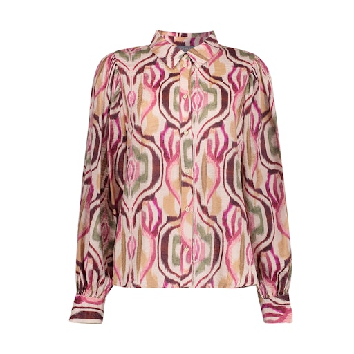 Blouses lange mouw bruin Geisha