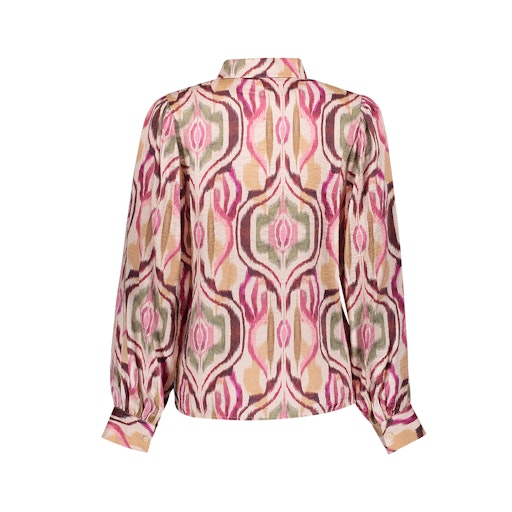 Blouses lange mouw bruin Geisha