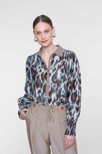 Blouses lange mouw navy Geisha