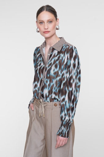 Blouses lange mouw navy Geisha