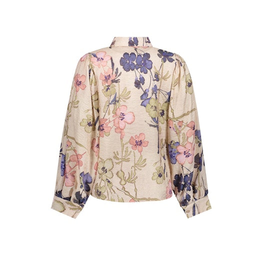 Blouses lange mouw bruin Geisha