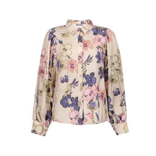 Blouses lange mouw bruin Geisha