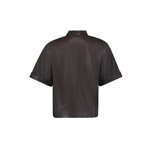 Blouses korte mouw bruin Geisha