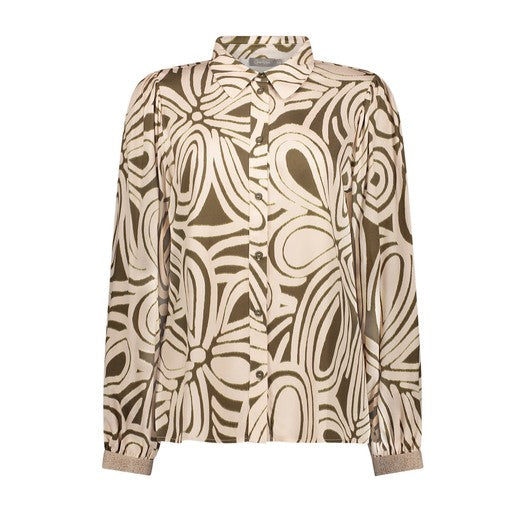 Blouses lange mouw groen Geisha