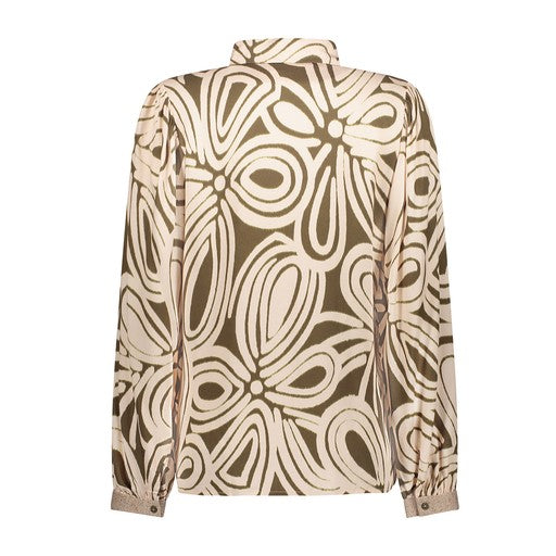 Blouses lange mouw groen Geisha