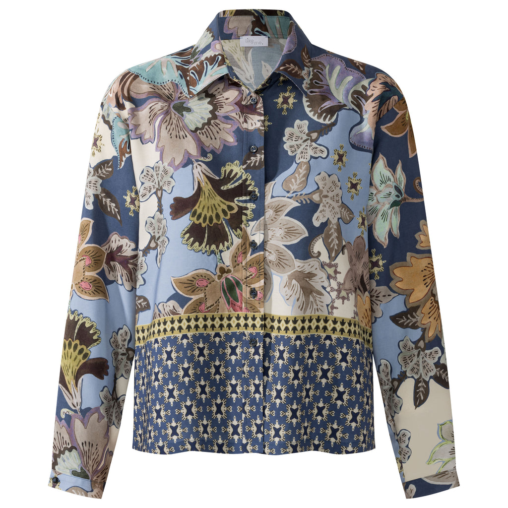 Blouses lange mouw blauw Sommermann