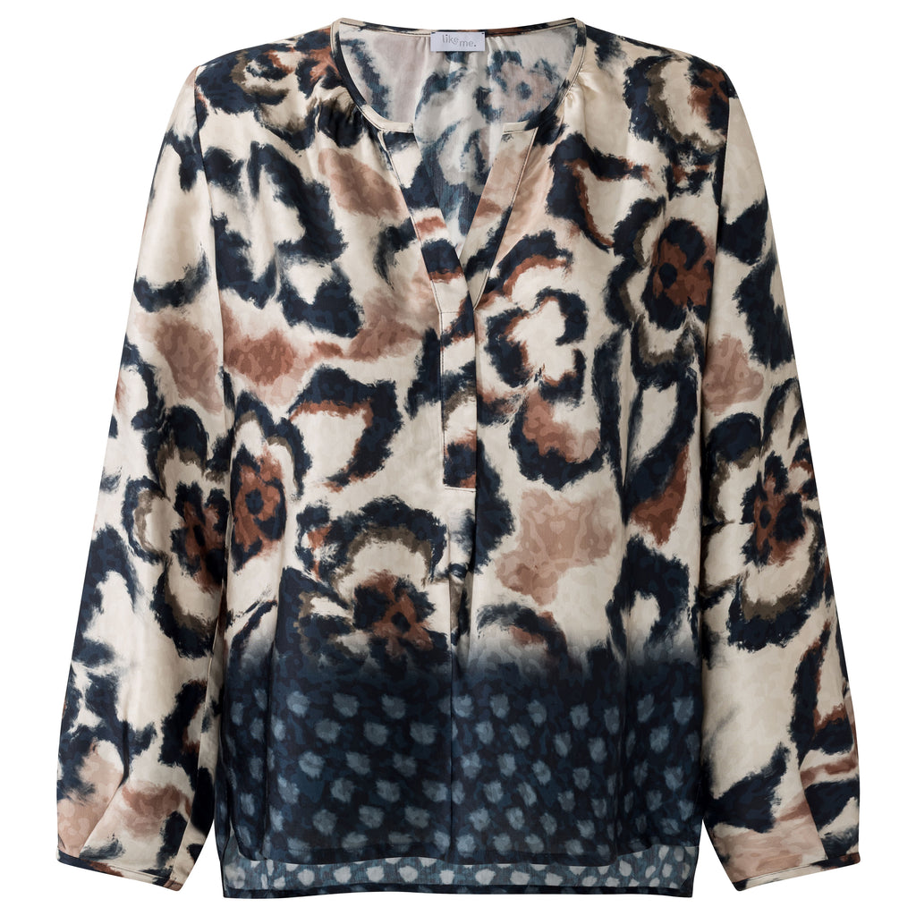 Blouses lange mouw beige Sommermann