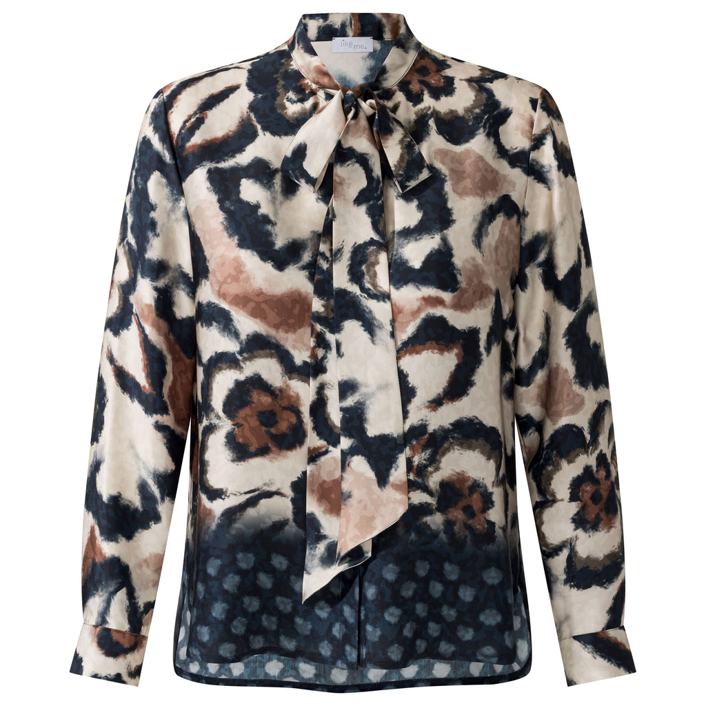 Blouses lange mouw beige Sommermann