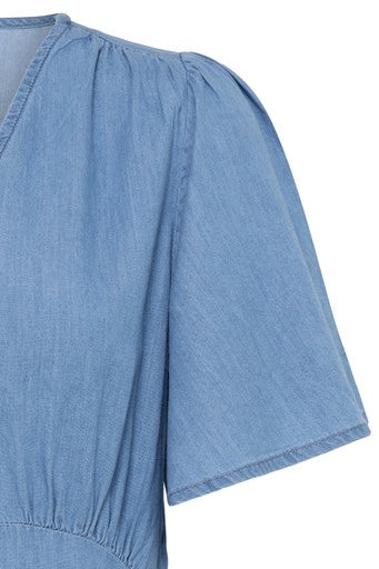 Jurken korte mouw blauw ICHI