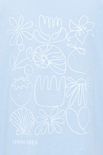 T-shirts korte mouw blauw ICHI