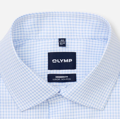 Hemden extra lange mouw blauw OLYMP