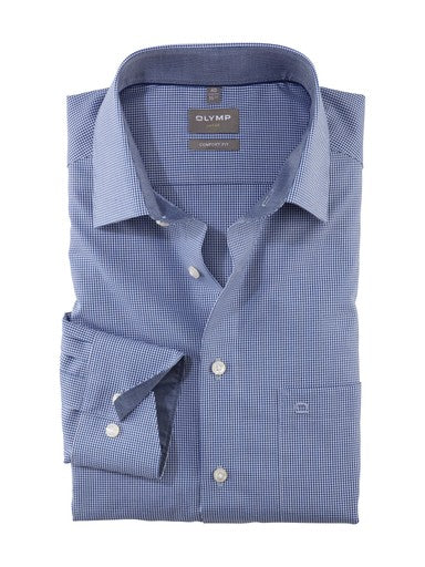 Hemden extra lange mouw blauw OLYMP