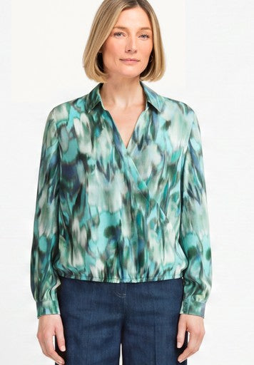 Blouses korte mouw blauw Bianca